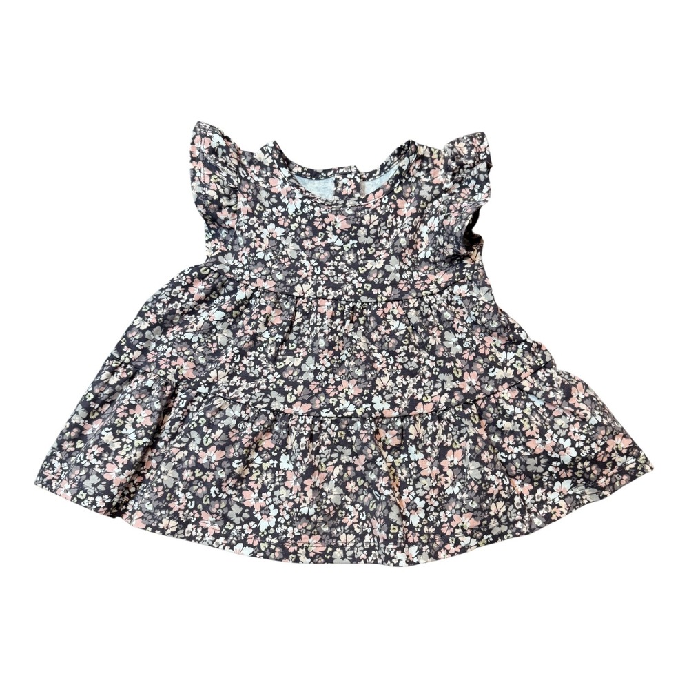 Isaac Mizrahi New York Baby Girl Floral Tiered Dress Flutter Sleeve 18M